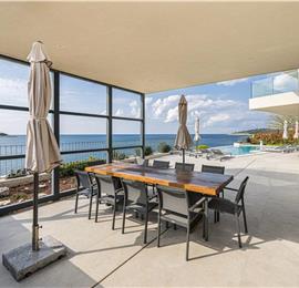 3 x 5 bedroom seafront villa with heated infinity pool near Rogoznica, sleeps 10